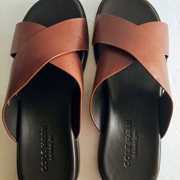 Mens Woodbury Brown Cole Haan Nantucket Cross Strap Sandals Size 10 main image 4